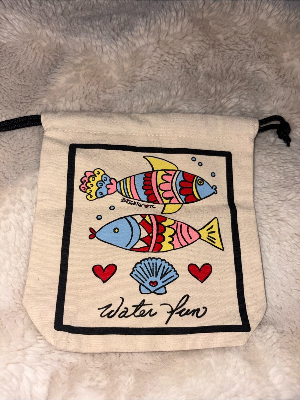 Brighton Sea Breeze "Water Fun" canvas drawstring bag